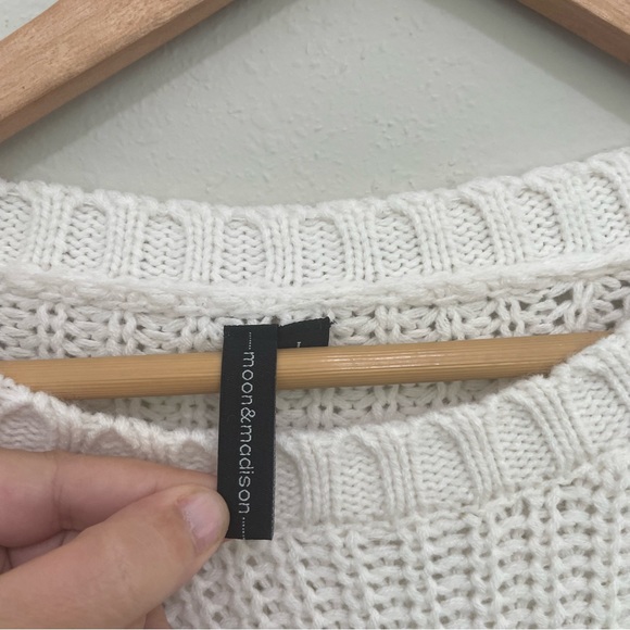 Moon and Madison Cropped Long Sleeve Sweater Ivory L - Picture 4 of 6
